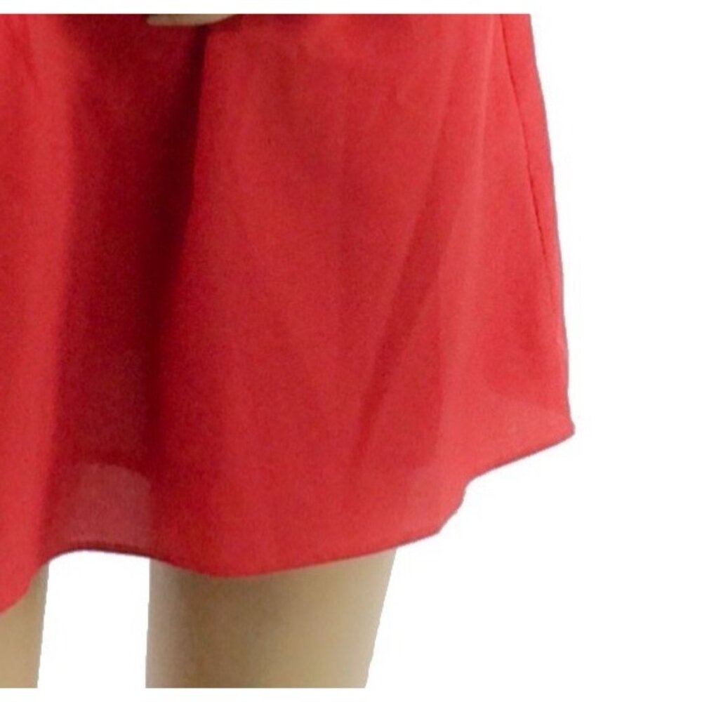 Anthropologie Strapless Ruffled Red Mini Dress w/Black Bow Waist Accent - Picture 6 of 6